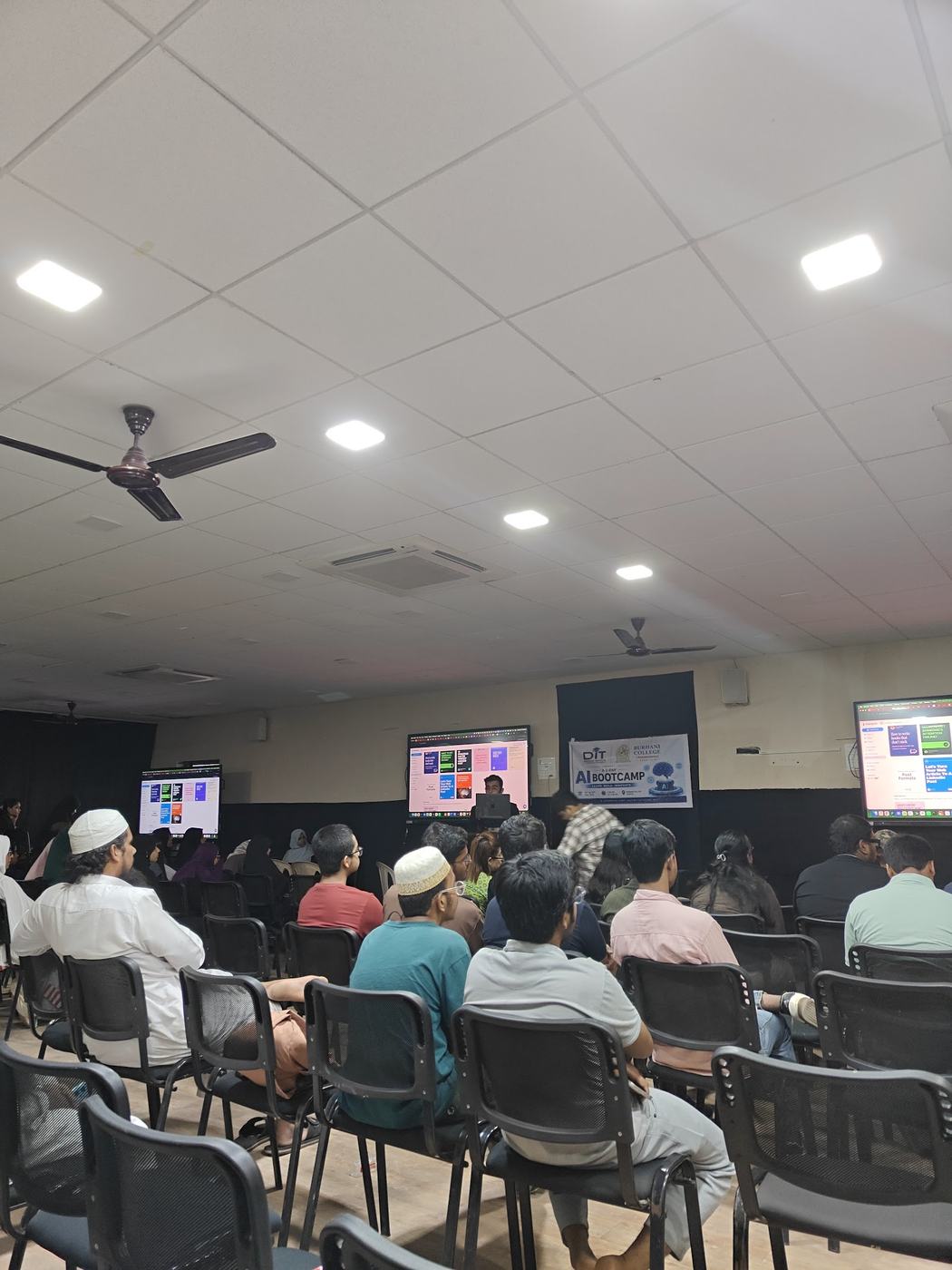 Students following the session on day three