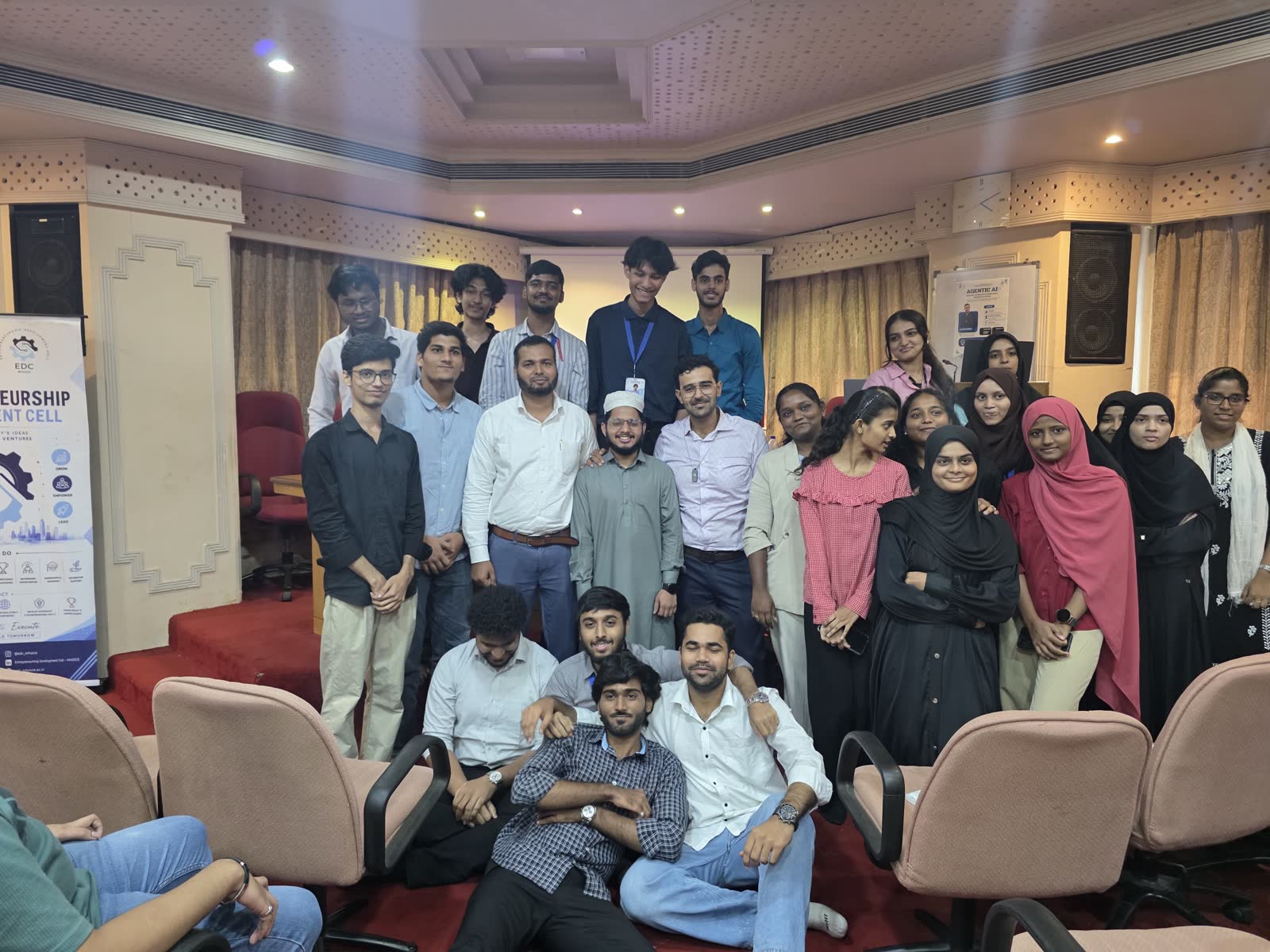 Ali with a large group of students at the end of the day