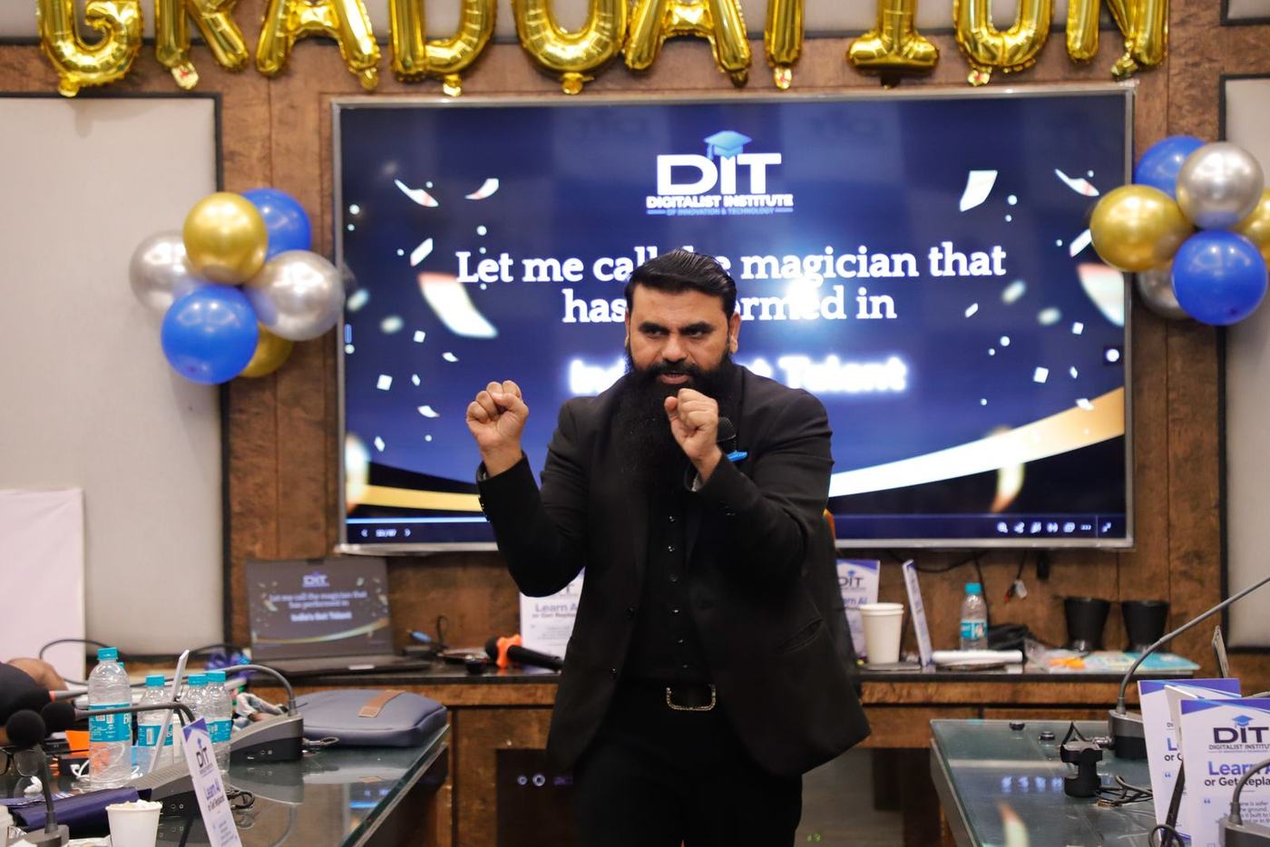 The magician called to the stage